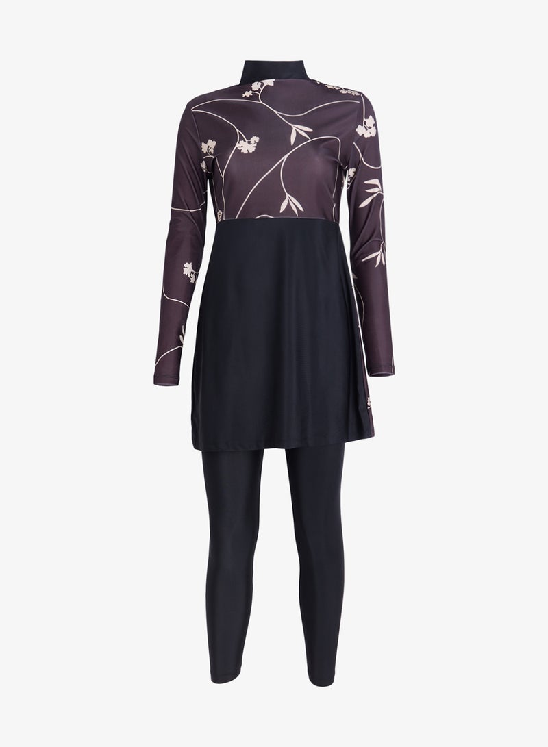 خزانة طقم بوركيني سباحة بطبعة - Image 1